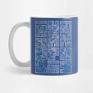 Indianapolis, Indiana, USA City Map Typography - Blueprint Mug